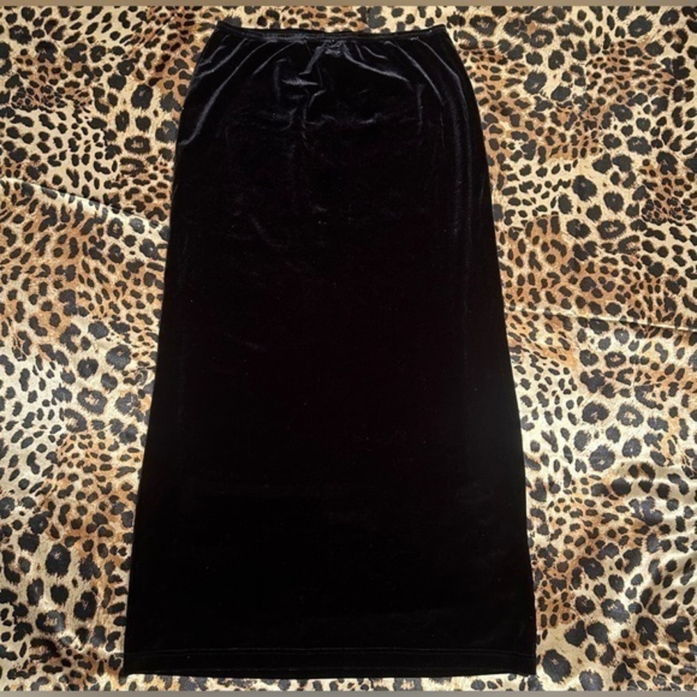 Vintage Y2K Rose Cottage Velvets Girls Maxi Skirt with Glitter Specks